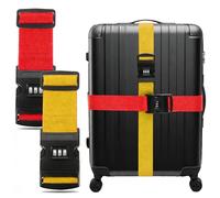 liuchanghe Lot de 2 Sangles de Valise, Sangle de Bagage Réglables avec Étiquette, pour Voyager en Toute sécurité en Avion Bagages Fixes (Rouge, Jaune)