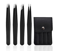 liuchanghe Pince à épiler professionnelle, pince a epiler avec revêtement antidérapant, idéale pour les routines de beauté quotidiennes (Noir)