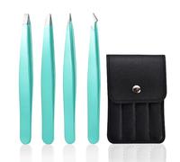 liuchanghe Pince à épiler professionnelle, pince a epiler avec revêtement antidérapant, idéale pour les routines de beauté quotidiennes (Bleu)