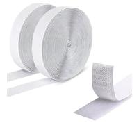 liuchanghe Scratch Autocollant Double Face, 5m×20mm Ruban Adhésif, Bande à Crochet et Boucle, Idéal pour Cadre, Fenêtre, Moustiquaire et Bricolage (Blanc)