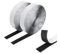 liuchanghe Scratch Autocollant Double Face, 5m×20mm Ruban Adhésif, Bande à Crochet et Boucle, Idéal pour Cadre, Fenêtre, Moustiquaire et Bricolage (Noir)