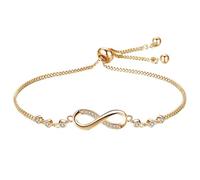 LIUCHUCHU Bracelet Femme Lot de 2 bracelets réglables en cristal et zircon for femme, amour infini(B)