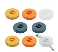 LIUCONGBD Lot de 8 Enrouleur de Câble USB, 4 Couleurs Rétractable Rangements de Câbles, Support de Cordon de Chargeur Extensible Vide Organisateur Compact Gestion de Câbles pour d'oreillettes USB