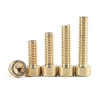 LIUDONGX Boulons en cuivre Pur M3 M4 M5 M6 M8 M10 M12 DIN912, en Laiton, à tête hexagonale, vis à tête cylindrique, Fixations matérielles(45mm,M6 (5PCS))