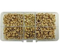 LIUDONGX Écrou d'insertion de Jeu de Chaleur en Laiton M2 M2.5 M3 M4 M5 M6 for Impression 3D, Inserts filetés moletés thermofusibles, Kit d'assortiment d'écrous en cuivre intégrés(M2-M4 600pcs)