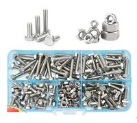 LIUDONGX Jeu de boulons et d'écrous M3 M4 M5 M6, vis à tête hexagonale en Acier Inoxydable 304, Boulon Hexagonal à Filetage Complet résistant à la for vélo(M5 no Box)