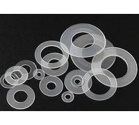 LIUDONGX Joint en Nylon M2 M3 M4 M5 M6 M6.5 M8, rondelle Plate Isolante et résistante à l'usure, Plastique Rond Blanc, Joint Ultra-Fin en Plastique Dur(M5x12x2mm (100pcs))