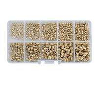 LIUDONGX Kit d'assortiment d'écrous en cuivre, Jeu de Chaleur en Laiton M2 M2.5 M3 M4 M5 M6, Inserts filetés moletés thermofusibles for Impression 3D(M2 M2.5 M3(500PCS))