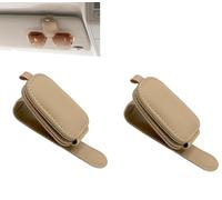 LIUFUMEI 2 Pièces Support de Lunettes de Soleil pour Visière de Voiture pour MG Marvel R 2021-2025, Magnétique Support Lunette Voiture,Beige