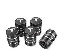 LIUFUMEI 4 Pièces Capuchons de Valve pour Tesla Model 3 2017 2018 2019 2020 2021 2022, Bouchons de Tige de Valve de Pneu en Aluminium Valves Tubeless