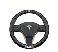 LIUFUMEI Couvre Volant de Voiture en Cuir Microfibre pour Tesla Model 3 (Facelift 2023) 2023 2024-, Antidérapant Couvre Volant Protege Volant Voiture