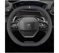 LIUFUMEI Couvre-Volant en Cuir Nappa pour Peugeot 2008 II e-2008 2020-2023, avec Méplat Forme D 35cm Diamètre Respirant Perforé & Antidérapant,C