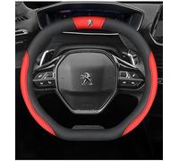 LIUFUMEI Couvre-Volant en Cuir Nappa pour Peugeot 2008 II (Facelift 2023) e-2008 2023-2026, avec Méplat Forme D 35cm Diamètre Respirant Perforé & Antidérapant,B