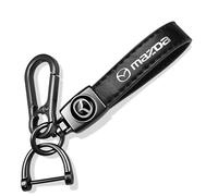 LIUFUMEI Porte-clés Voiture pour Mazda Cx-9 2019-2022 2023 2024 2025, Résistant en Cuir Microfibre, Anneau D Anti-Perte et Mousqueton Accessoire Auto Zinc pour Homme Femme