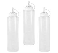 LiuHancsqd 3 Pcs Recipient Sauce, 1000 ml Petites Bouteilles à Presser, Bouteille de Condiments, outeilles Flacons Souples en Plastique avec bouchon pour Distributeur de Sauce Ketchup huile