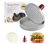 LiuHancsqd Presse à Burger, Presse Steak Haché, Presse Hamburger, Presses à Hamburger, Moule à Viand Hamburger en Aluminium, Moule de Pâté pour Patties Barbecue Cuisson, avec 100 Papier Silicone