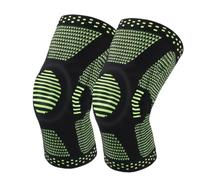 LIUHLFSR 2Pcs Sport Compression Knee Support Brace Patella Protector Knitted Silicone Spring LegPad pour Le COURSEUR(Green-2Pcs,M)