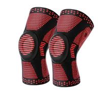 LIUHLFSR 2Pcs Sport Compression Knee Support Brace Patella Protector Knitted Silicone Spring LegPad pour Le COURSEUR(Red-2Pcs,M)