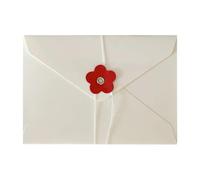 LIUHLFSR Enveloppe en papier couleur unie avec bouton ficelle, for invitation de mariage, emballage Convient aux Fêtes de Mariage(White)