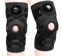 LIUHLFSR Knee Brace for Women Men Hinged with Side Stabilizers Adjustable Support pour Le COURSEUR(2Pcs,L)