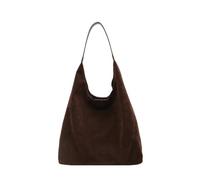 LIUHLFSR Sac à bandoulière en daim for femme, grande capacité, couleur unie, simple et décontracté Pour le Quotidien et le Travail(Coffee)