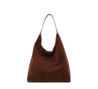 LIUHLFSR Sac à bandoulière en daim for femme, grande capacité, couleur unie, simple et décontracté Pour le Quotidien et le Travail(Brown)