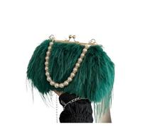 LIUHLFSR Sac à main de soirée élégant for femme, orné d'une chaînette perles et d'un pompon Pour les Voyages en Plein Air(Green)