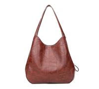 LIUHLFSR Sac à main en cuir for femme, grande capacité, motif marbre, bandoulière, for le quotidien, les courses Pour le Quotidien et le Travail(Brown)