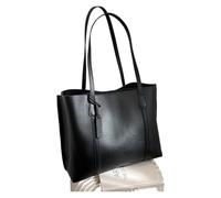 LIUHLFSR Sac fourre-tout minimaliste en cuir souple de grande capacité, style décontracté Pour le Quotidien et le Travail(Black)