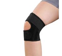 LIUHLFSR Support de Genou élastique et léger, réglable, Respirant, for Femmes Hommes, 1 pièce, avec Baleines à Ressort pour Le COURSEUR(Black,L)