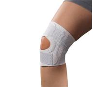 LIUHLFSR Support de Genou élastique et léger, réglable, Respirant, for Femmes Hommes, 1 pièce, avec Baleines à Ressort pour Le COURSEUR(White,M)