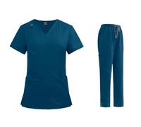 LIUHLFSR Uniformes médicaux uniforme de beauté multicolore vêtements de travail vétérinaires unisexe pharmacie clinique ensemble de gommage épais Pour Les Hôpitaux(42020-Azure blue,XX-Large)