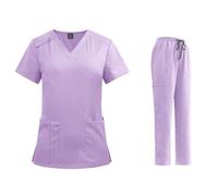 LIUHLFSR Uniformes médicaux uniforme de beauté multicolore vêtements de travail vétérinaires unisexe pharmacie clinique ensemble de gommage épais Pour Les Hôpitaux(42020-Purple,XX-Large)