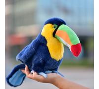 LIUHONGFEI Jouet en peluche imitation toucan. Poupée en peluche réaliste. Il y a un fil d'aluminium sur les deux pieds pour qu'il puisse tenir debout de manière stable. (Les personnes sans fils