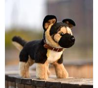 LIUHONGFEI Poupée en peluche en forme de chien berger allemand avec fil d'aluminium sur tous les membres pour tenir debout et remplir les animaux (il y a des fils d'aluminium sur les membres)