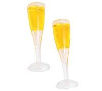 Liujaos Bouteilles de vin, flûtes à champagne, maison de poupées miniature pour décorer des environnements miniatures pour plantes en pot pour jardins miniatures (A Pair of Champagne Glasses)