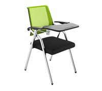 LIUJHGH Chaise Pliante de Formation avec Tablette, siège de conférence avec accoudoirs, Assise en Maille et Cadre en Acier pour Salle de Classe, réunion et étude(H)