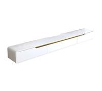 LIUJHGH Support TV Murale Flottant avec Tiroirs - Console Média Mince pour Jeux & Rangement(Blanc,120CM)