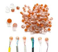 LIUJINCAN Lot de 100 Connecteurs UY2 K2 Étanches pour Câble Réseau, Téléphone et Fils Faible Courant, Double Lame Résistant à l'Humidité, Remplis de Gel