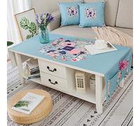 LIUJUAN Nappe De Table Rectangulaire Toile Cirée Nappe De Table Basse Tapis De Table Imperméable Coton Lin Art TV Housse De Meuble TV Nappe Rectangulaire-Cb004_60 * 170Cm Conventionnel