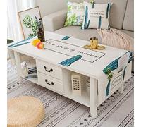 LIUJUAN Nappe pour Tables Toile Cirée Nappe De Table Basse Tapis De Table Imperméable Coton Lin Art TV Housse De Meuble TV Nappe Rectangulaire-Cb019_Version Améliorée Étanche 50 * 160Cm