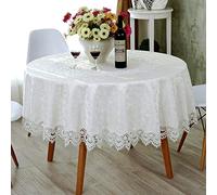 LIUJUAN Nappe Table Toile Cirée Lavable Nappe en Dentelle Nappe Blanche Nappe Creuse Table Basse-Blanc_140 * 200Cm [Convient pour La Table À Manger]