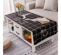 LIUJUAN Nappe Table Toile Cirée Nappe De Table Basse Tapis De Table Imperméable Coton Lin Art TV Housse De Meuble TV Nappe Rectangulaire-Cb010_Version Améliorée Étanche 60 * 170Cm