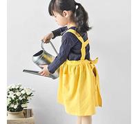 LIUJUAN Tabliermode Coton Maternelle Bébé Tablier Manger Petit Bavoir pour Enfants Peinture Anti-Usure Robe Tablier-Jaune_Code S (Adapté À Une Hauteur De 90 À 120 Cm)