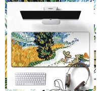 LIUJUAN Tapis De Souris Bureau Grand Mignon Dessin Animé Van Gogh Tapis De Souris Super Grande Personnalité Fille Frais Littéraire Créatif Tapis De Table Anime Personnalisé Ins Vent-14_400X800Mm_5 Mm