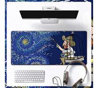 LIUJUAN Tapis De Souris Bureau Grand Mignon Dessin Animé Van Gogh Tapis De Souris Super Grande Personnalité Fille Frais Littéraire Créatif Tapis De Table Anime Personnalisé Ins Vent-2_300X800Mm_5 Mm
