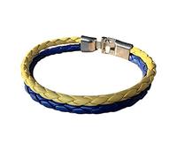 LiuJunh Bracelet tressé bleu et jaune avec drapeau de l'Ukraine pour homme et femme