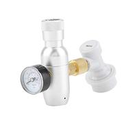 Liukouu Régulateur de CO2 pour chargeur de fût de bière, 16g, Aluminium Anodisé, 0-60 PSI / 0-150 PSI, Silver