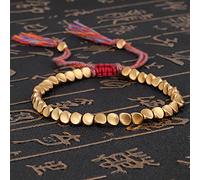 LIUL Bracelets bouddhistes tibétains Faits à la Main Perles de cuivre tressées Bracelets de Corde Chanceux Bracelets pour Femmes Hommes