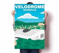 LIULAG impression sur toile 30x45cm Sans cadre Vélodrome Marseille Vintage Affiche de voyage Salon Décoration Bureau Salle de bain Home Design